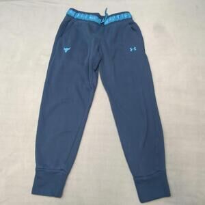 Under Armour Project Rock Joggers Mens L Blue Blood Sweat Respect Sweatpants